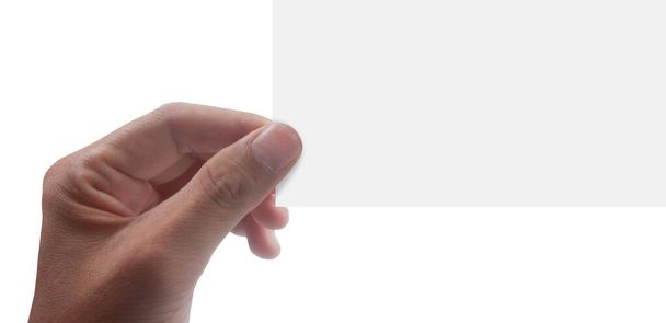 Руки, що тримають папір пустим для листівкового паперу
 - Фото, зображення