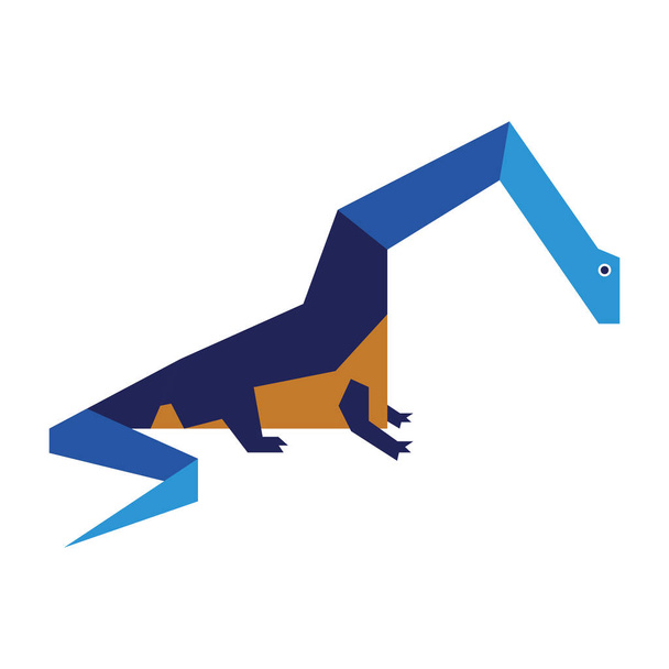 Colorful abstract geometric vector illustration of a prehistoric creature. - 写真・画像