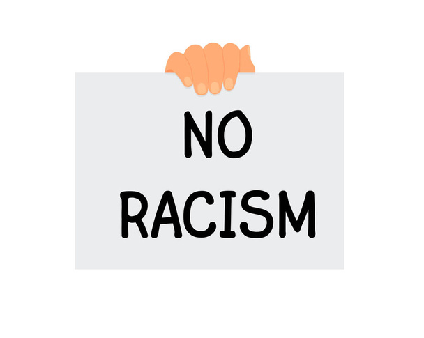 fermare l'icona razzismo. Manifesto motivazionale contro il razzismo e la discriminazione. Illustrazione vettoriale Eps 10 - Vettoriali, immagini