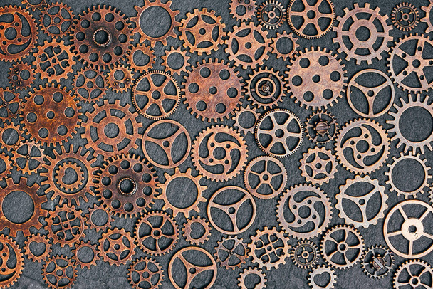 Abstract background with old rusty gears gray background - Foto, immagini