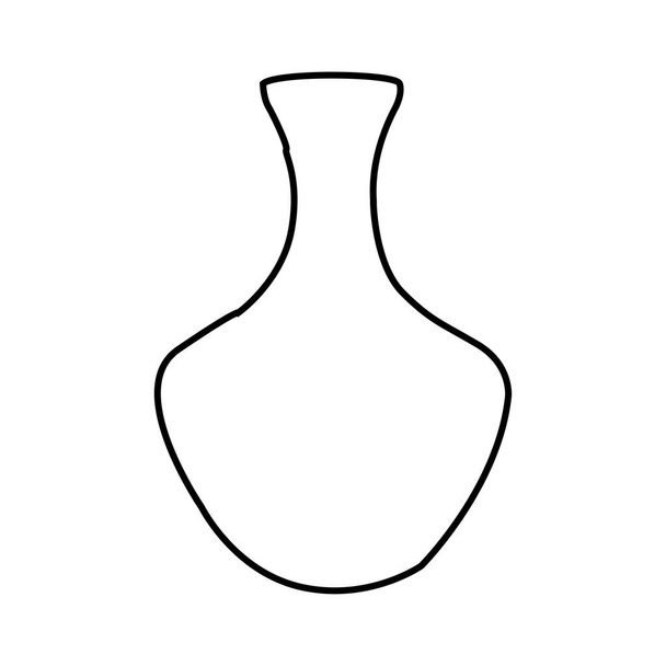 Collection of contour drawings of vases in eps 10. Linear vector illustration. Ceramic vases - Vettoriali, immagini