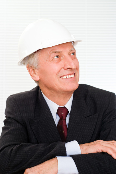 Old builder in the helmet - Foto, imagen