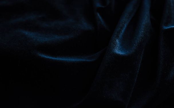 background with velvet black fabric - Foto, afbeelding