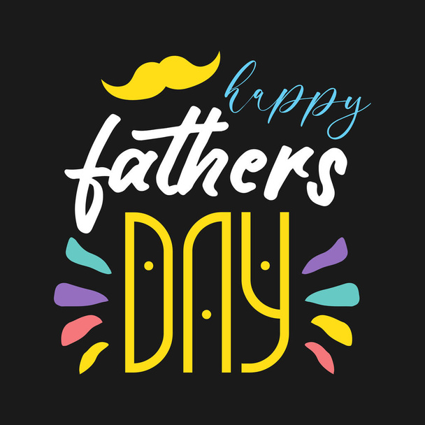 Mutlu Babalar Günü yazı dizaynı. Babalar Günü konsepti için haziranda yıllık tatil kutlaması. - Vektör, Görsel
