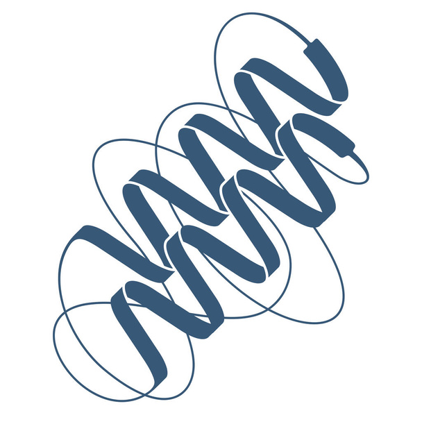 Imagen plana proteica con 2 espirales de muestra: estructura 3D resuelta por cristalografía de rayos X, con fragmentos plegados y desplegados. Ilustración vectorial aislada - Vector, Imagen