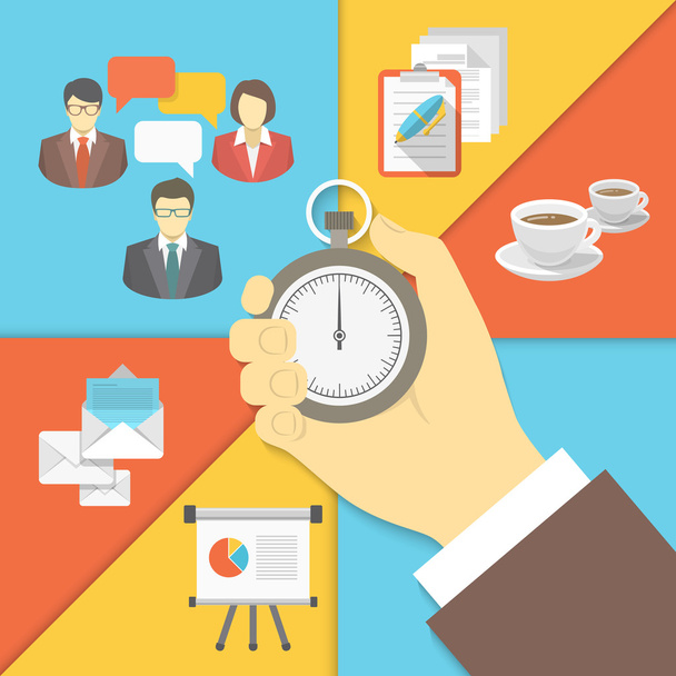 Time Management Business Concept - Vector, Image