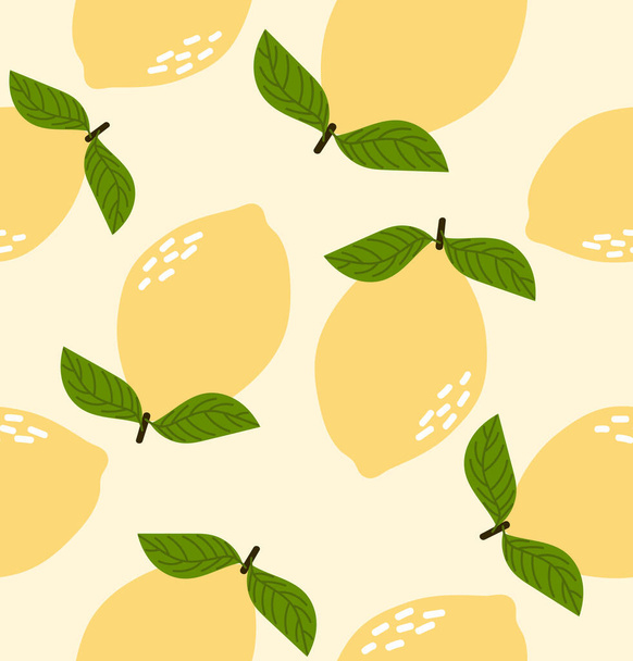 Fresh lemons flat seamless pattern - Vektor, obrázek
