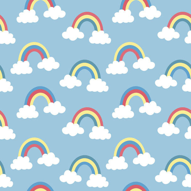 Mignon, motif de répétition arc-en-ciel coloré, fond vectoriel - Vecteur, image