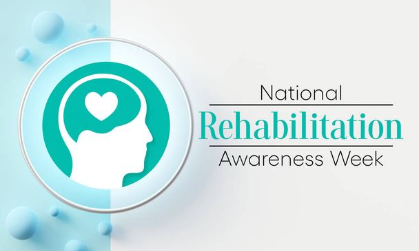 National Rehabilitation awareness week è osservato ogni anno nel mese di settembre, è un ramo della medicina che mira a migliorare e ripristinare la capacità funzionale e la qualità della vita. Rendering 3D - Foto, immagini
