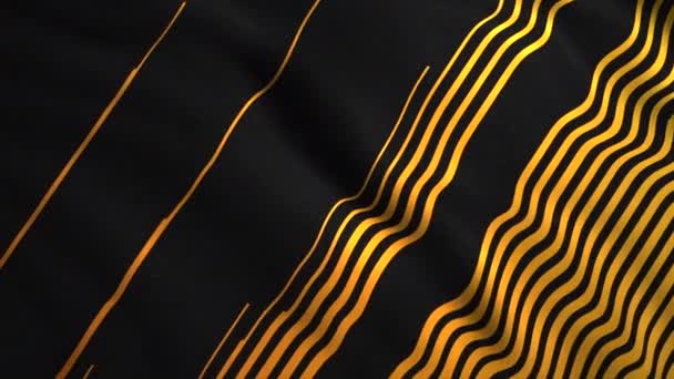 Black canvas with orange stripes. Motion . Bright animation that sways like a flag. High quality 4k footage - Footage, Video