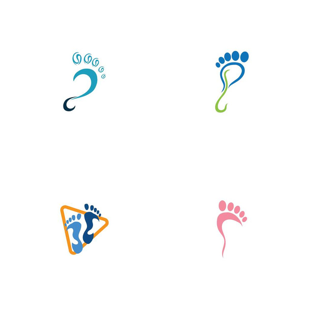 Set von Foot Print Logo Design-Vorlage - Vektor, Bild