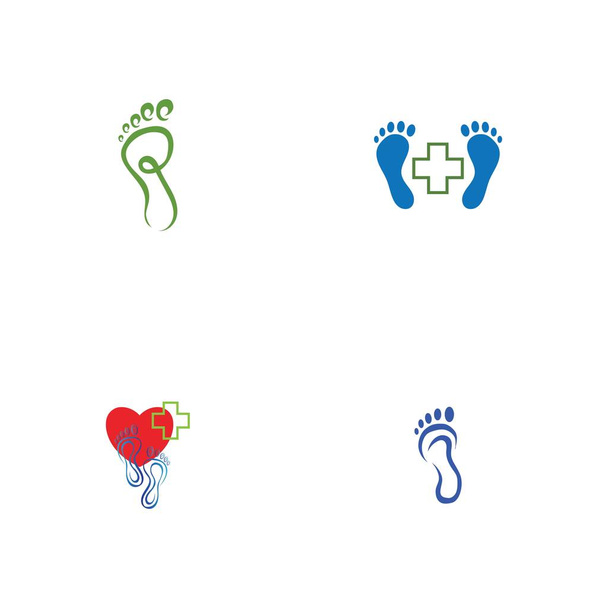 набір шаблонів дизайну логотипу для друку ніг
 - Вектор, зображення