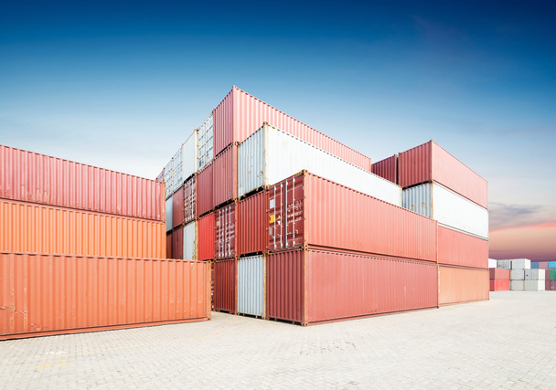 Stack of cargo containers at the docks - Photo, Image