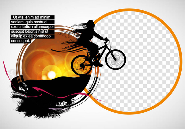 BMX rijder op de abstracte achtergrond, sport vector - Vector, afbeelding