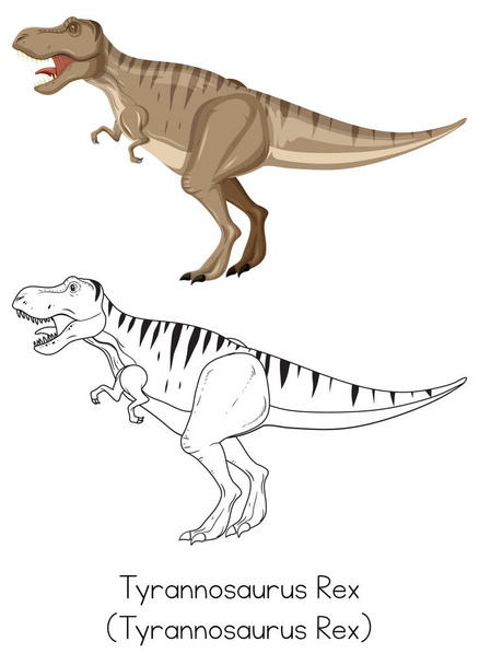 Dinosaur sketching of tyrannosaurus rex illustration - Vector, Image