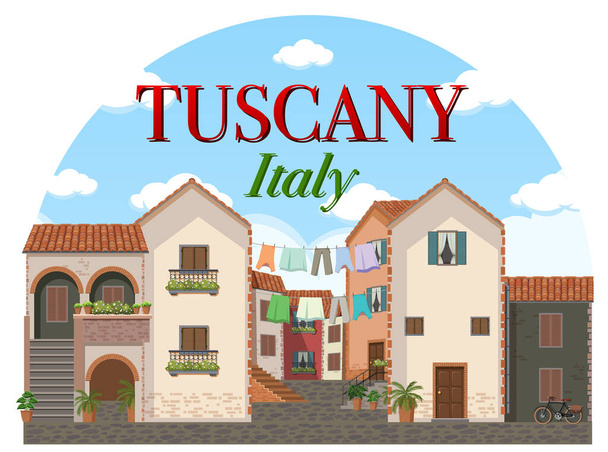 Иллюстрация логотипа Тосканы в Италии - Вектор,изображение