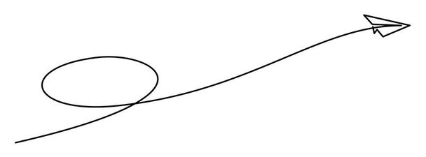 Kontinuierliche Linienzeichnung von Flugzeugpapier, das hoch fliegt und Wachstum dekorative Kunst Vektor Illustration - Vektor, Bild