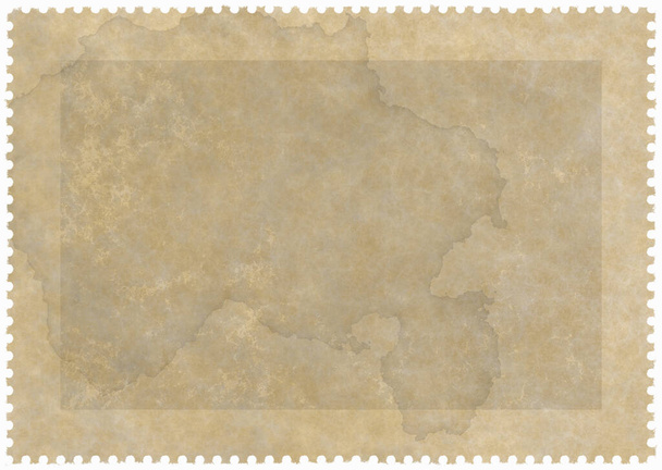 kırpma yolu olan beyaz arkaplanda eski bir posta pulu - Fotoğraf, Görsel