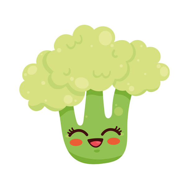 brokolice kawaii zelenina komický znak - Vektor, obrázek