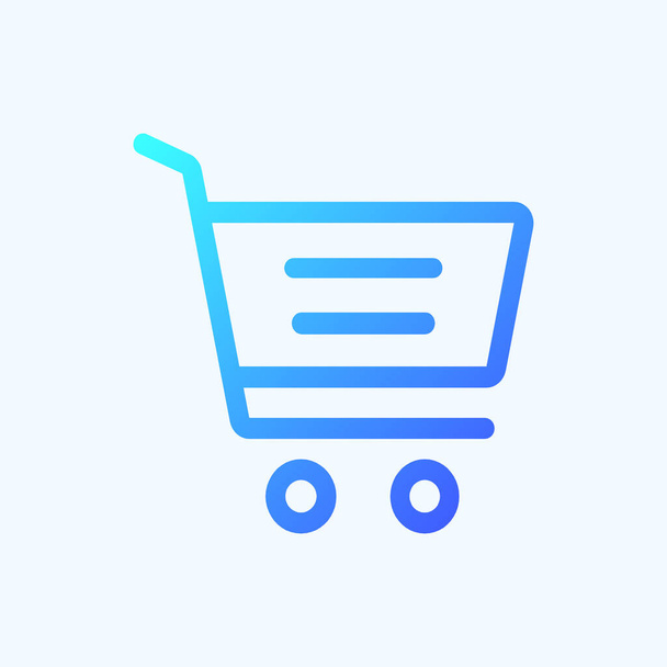 E-commerce shopping trolley flat outline icon design - Vecteur, image
