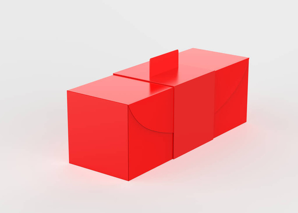 Κενό χάρτινο κουτί συσκευασίας προϊόντος. 3D εικονογράφηση. - Φωτογραφία, εικόνα