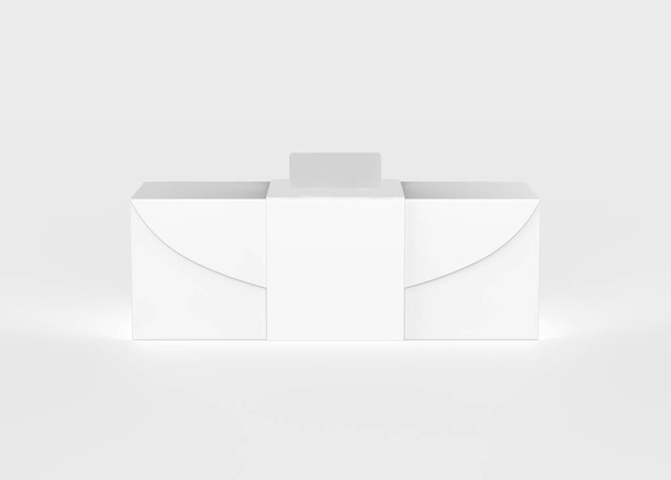 Scatola di cartone di imballaggio del prodotto in bianco. Illustrazione 3d. - Foto, immagini