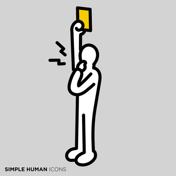 Jednoduché lidské ikony série "Rozhodčí pro žlutou kartu" - Vektor, obrázek