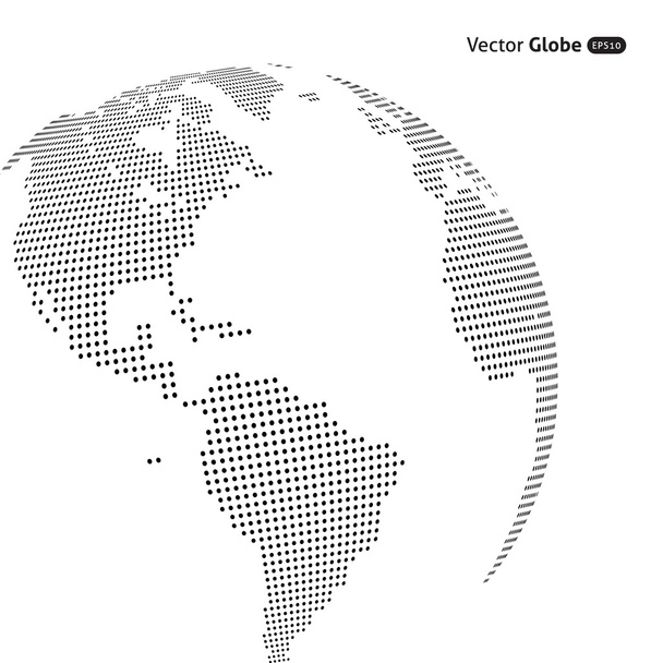 Vector abstract dotted globe, Central heating views over North a - Vector, Image