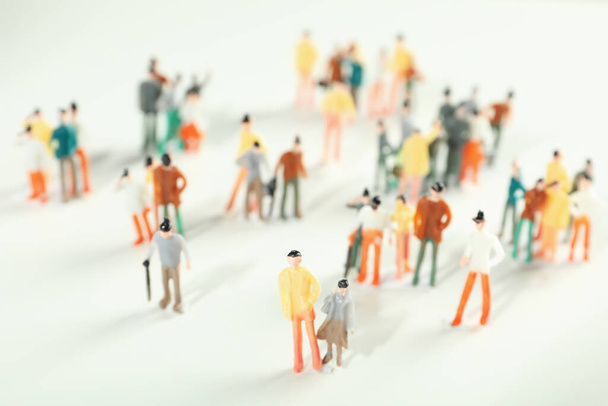 Concept of population with toy people, selective focus - Foto, Imagen