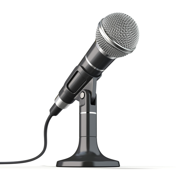 Beyaz arkaplanda mikrofon - Fotoğraf, Görsel