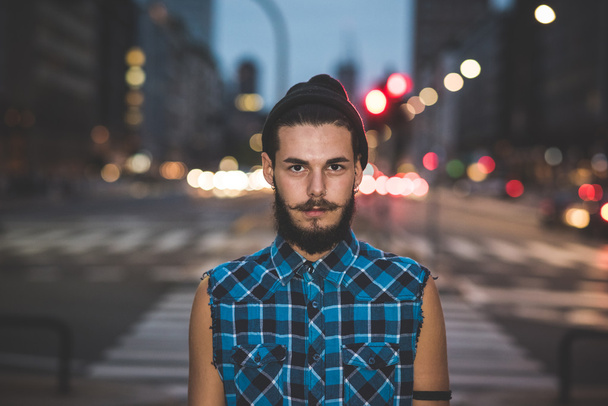 young handsome bearded hipster man - Photo, Image
