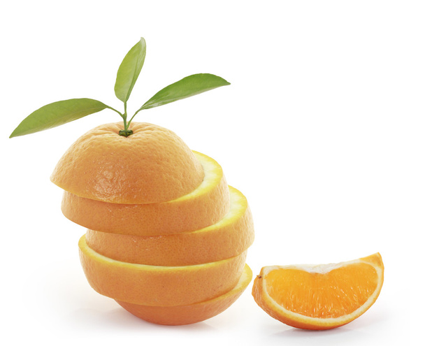 orange slice on white background  - Valokuva, kuva