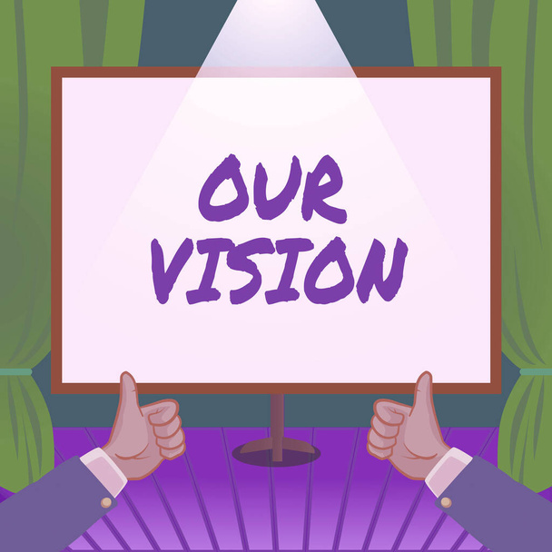 Yeni Fikirleri Gösteren Eller Yapılacak şirket hedefleriyle ilgili 5-10 yıllık vizyonumuzu gösteren bir tabela. Palms Taşıma Defteri Sunum Planları - Fotoğraf, Görsel
