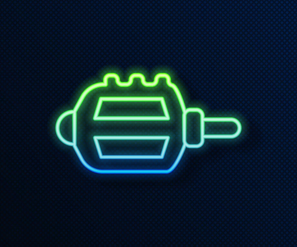 Glowing neon line Bicycle pedal icon isolated on blue background. Vector. - Vector, Image