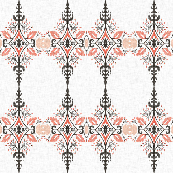 Современный геометрический цветочный стиль одеяло boho бесшовный шаблон. Shabby шикарный скандал повторить фон с льняным эффектом - Фото, изображение