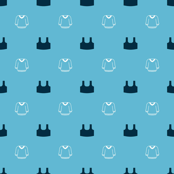 Set Undershirt and Sweater on seamless pattern. Vector. - Vector, Image