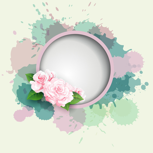 soft pastel background with roses - Vettoriali, immagini