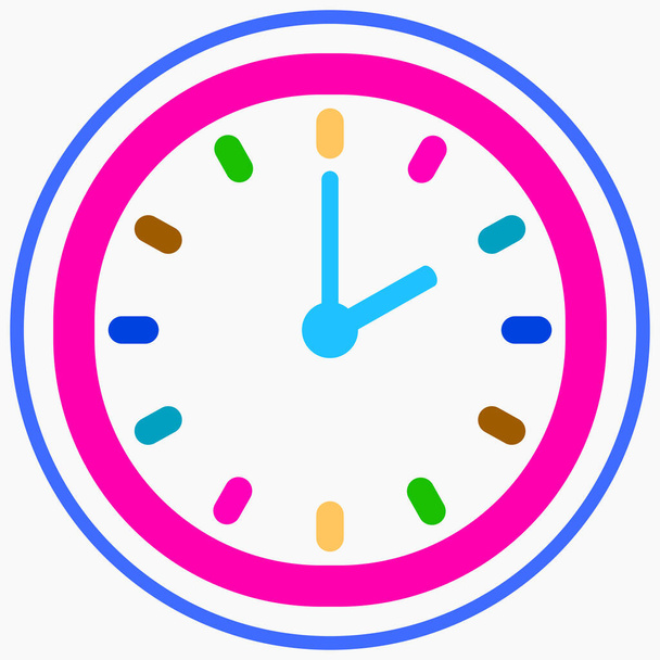 Clock icon, time icon vector isolated minimal single flat linear icon for application and info-graphic. Commercial line vector icon for websites and mobile minimalistic flat design. - Wektor, obraz