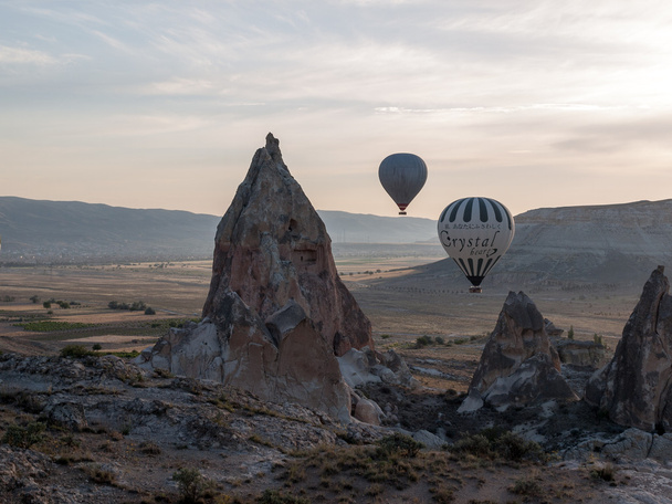 Cappadocia, Turkey.The greatest tourist attraction of Cappadocia , the flight with the balloon at sunrise - Fotó, kép