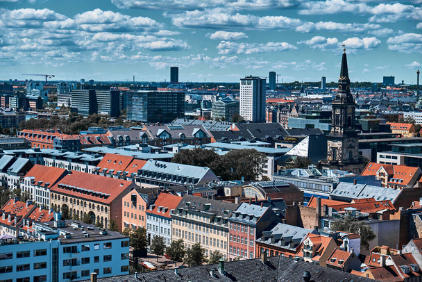 Copenhagen, Denmark. Combinations of modern and historical architecture in the city center, top view. - Fotó, kép