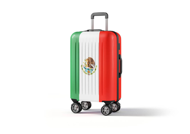 Valise de voyage avec le drapeau du Mexique - Photo, image