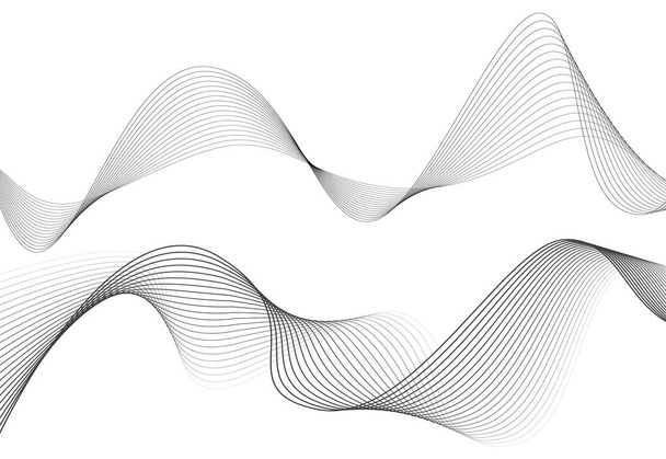 Αφηρημένες κυματιστές ρίγες σε λευκό φόντο απομονωμένες. Κυματική γραμμή τέχνης, Curved ομαλή σχεδίαση. Εικονογράφηση διανύσματος EPS 10. - Διάνυσμα, εικόνα