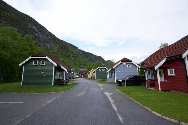 Rezidentní dřevěné domy v Norsku, rjukan - Fotografie, Obrázek