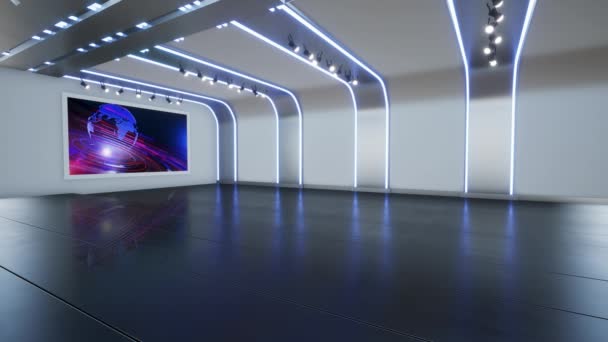 3D TV Virtual Studio Фоновая петля 4k - Кадры, видео