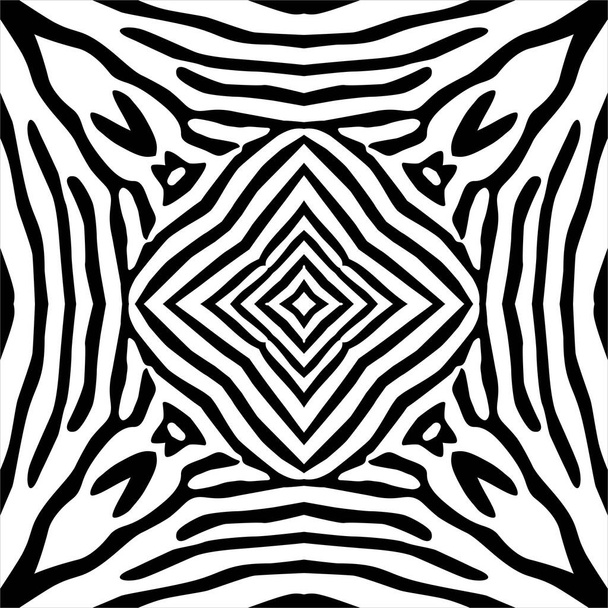 Black-White Stripes Lines Motifs Path Inspired by Zebra. Украшения для интерьера, внешнего вида, ковра, текстиля, одежды, ткани, шелка, плитки, пластика, бумаги, обертывания, обоев, подушки, фона, Ect - Вектор,изображение