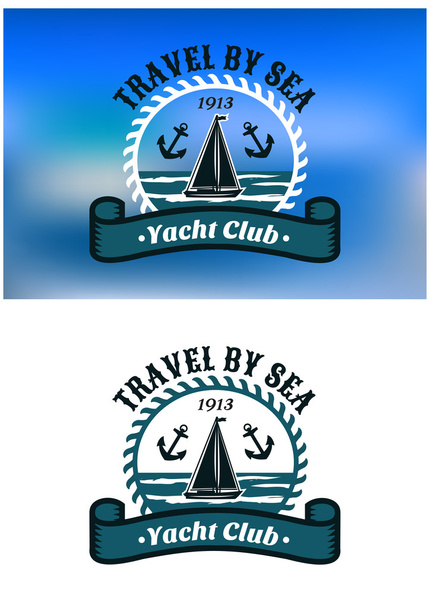Yacht Club embleem of badge - Vector, afbeelding