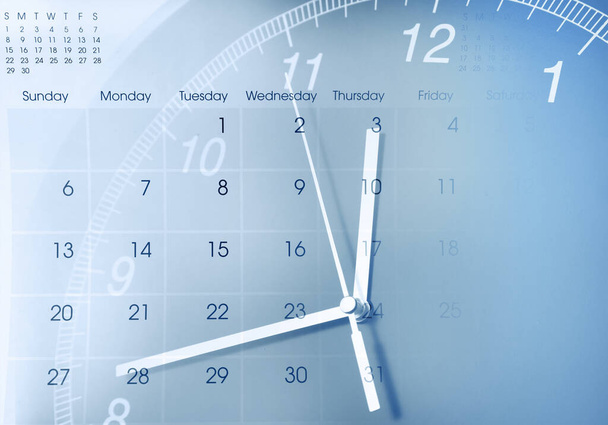 Clock face and calendar composite - Photo, Image