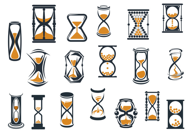 Hourglasses and egg timers set - Vector, Image