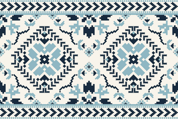 Beautiful knitted embroidery.geometric ethnic oriental pattern traditional on white background.Aztec style,abstract,vector,illustration.design for texture,fabric,clothing,wrapping,decoration,carpet. - Vector, Image