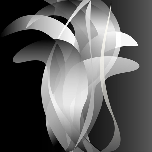 Black and white flower isolated background dark - Vector, Image